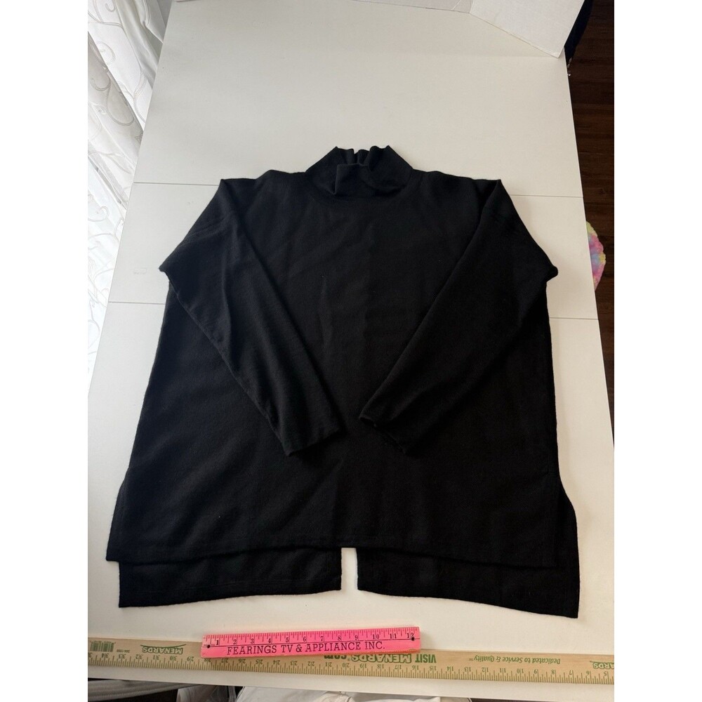 Cuyana Sweater Womens L XL Large Baby Alpaca Oversized Turtleneck Sweater Black